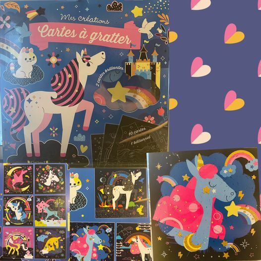 Cartes à gratter : Licornes et chevaux